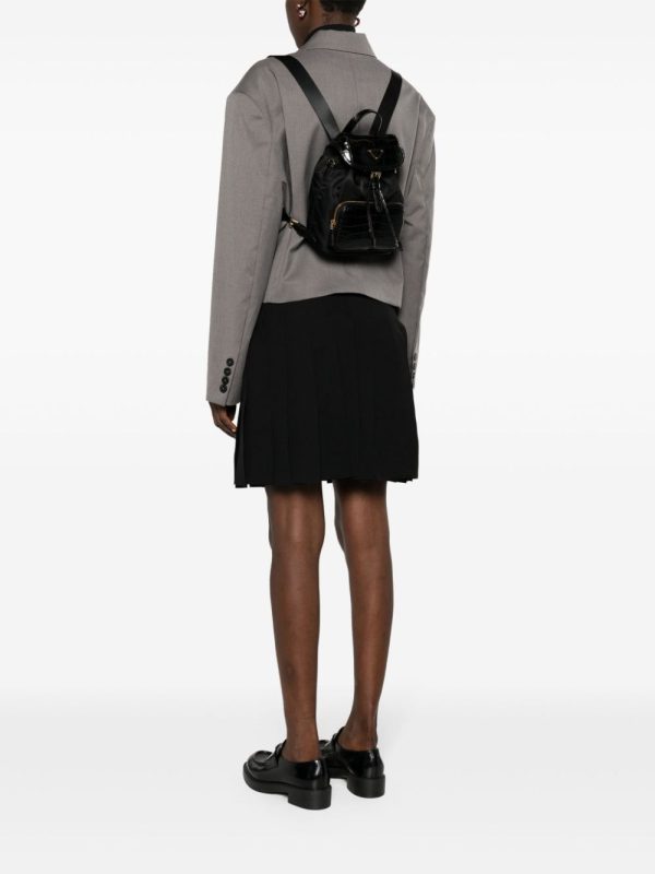 Prada logo-plaque leather backpack - Image 2