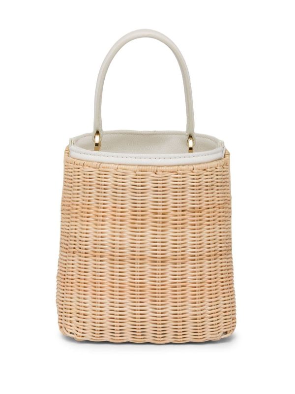Prada Panier wicker and canvas bag - Image 2