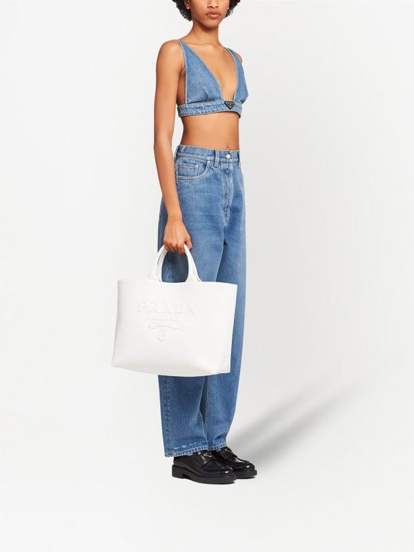 Prada embroidered-logo tote bag - Image 2