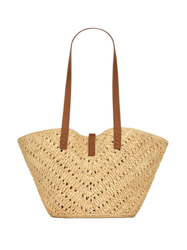 Saint Laurent medium Panier raffia tote bag - Image 2