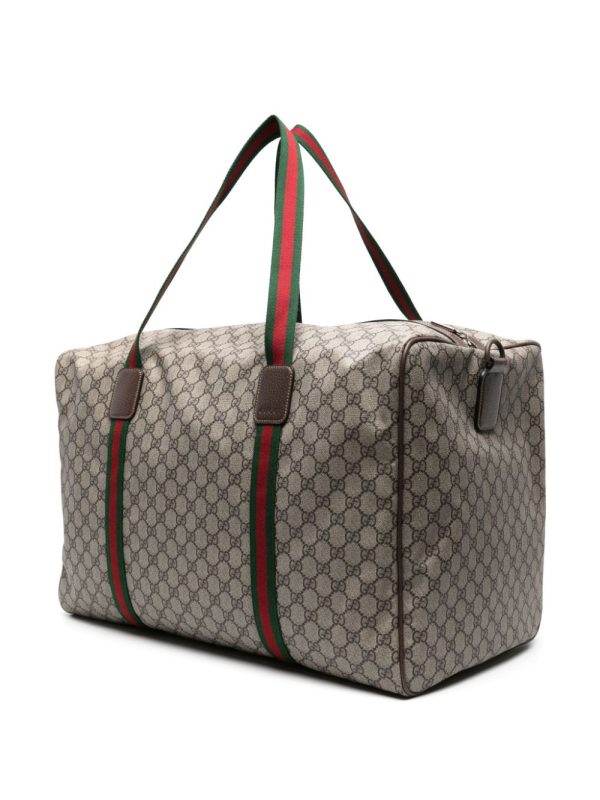 Gucci large Web-detail leather holdall - Image 2