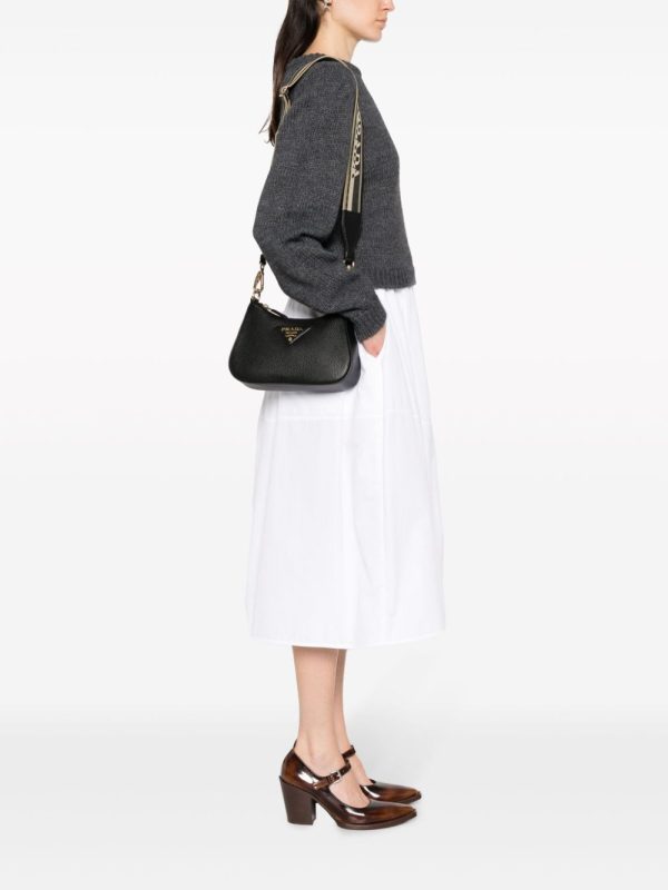 Prada enamel-triangle logo leather shoulder bag - Image 2