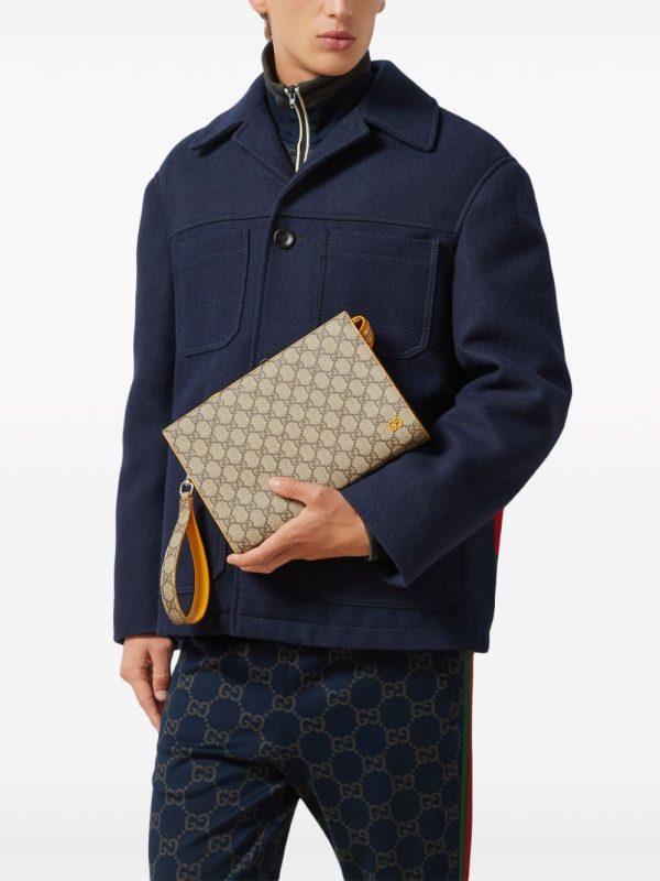Gucci GG-canvas logo-plaque clutch bag - Image 2