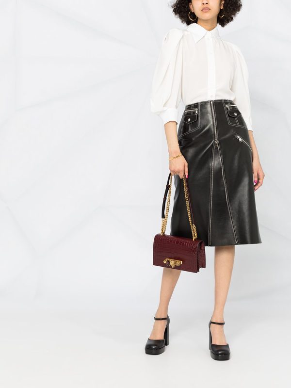 Alexander McQueen Jewelled crocodile-effect satchel - Image 6
