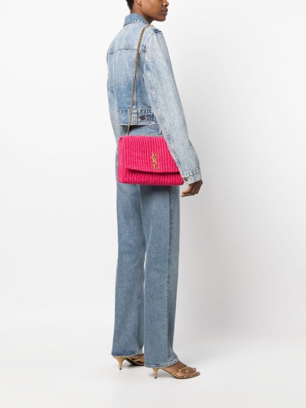 Saint Laurent Kate raffia shoulder bag - Image 2