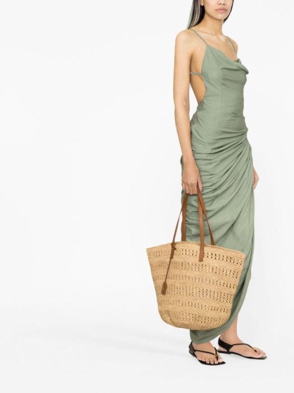 Saint Laurent interwoven raffia tote - Image 2