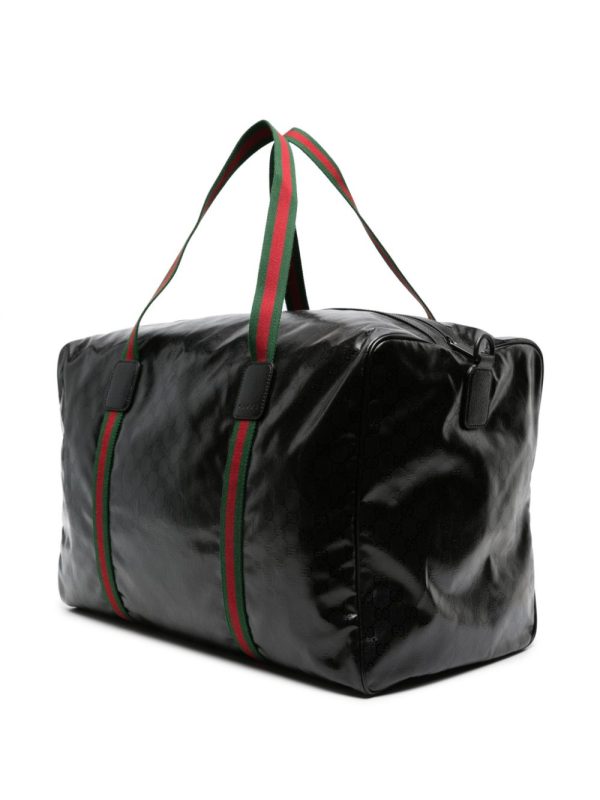 Gucci large Web-detail leather holdall - Image 2
