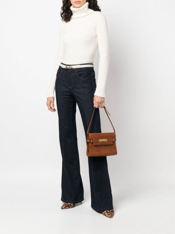 Saint Laurent Manhattan croc-effect shoulder bag - Image 2