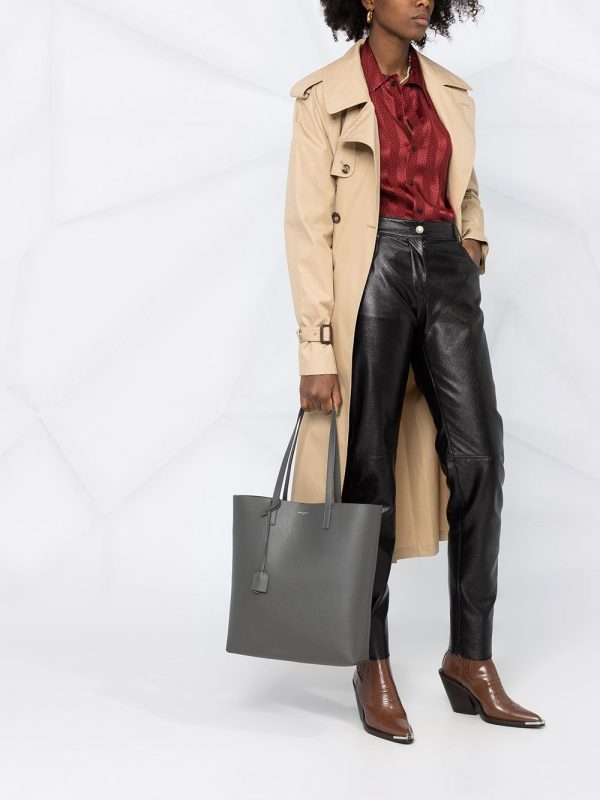 Saint Laurent logo-stamp leather tote bag - Image 2