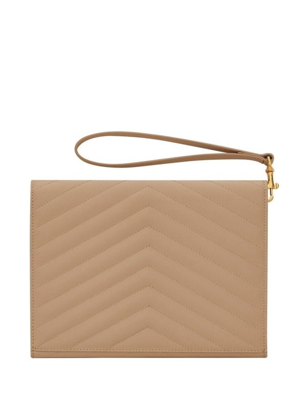 Saint Laurent quilted logo-plaque clutch bag - Image 3