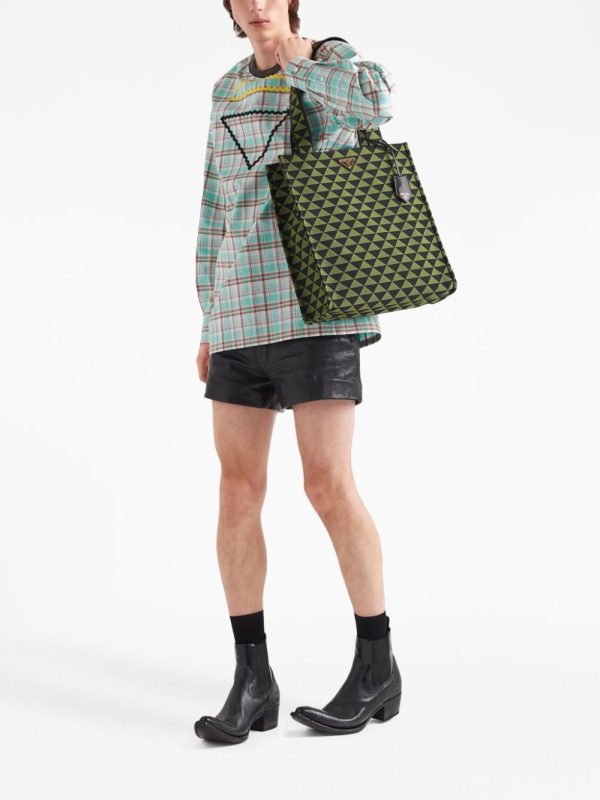 Prada large Symbole embroidered tote bag - Image 2