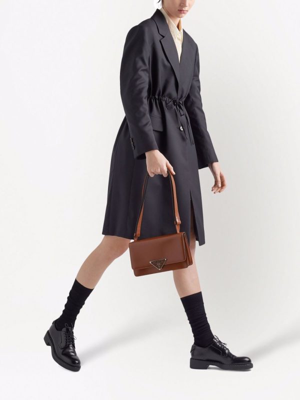 Prada Emblème triangle-logo leather shoulder bag - Image 2