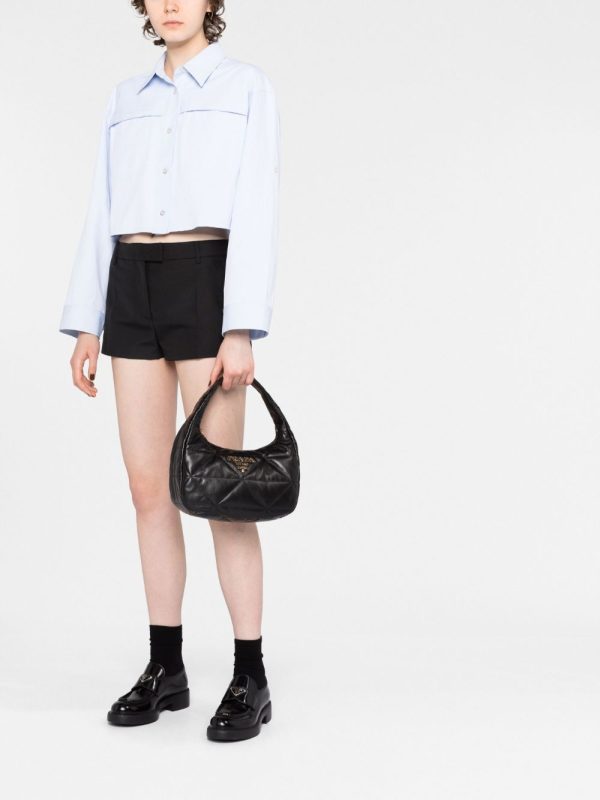 Prada logo-plaque quilted shoulder bag - Image 2