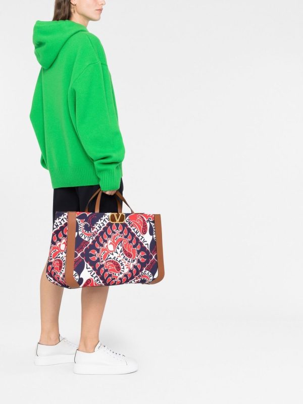 Valentino Garavani VLogo Signature bandana-print tote bag - Image 2