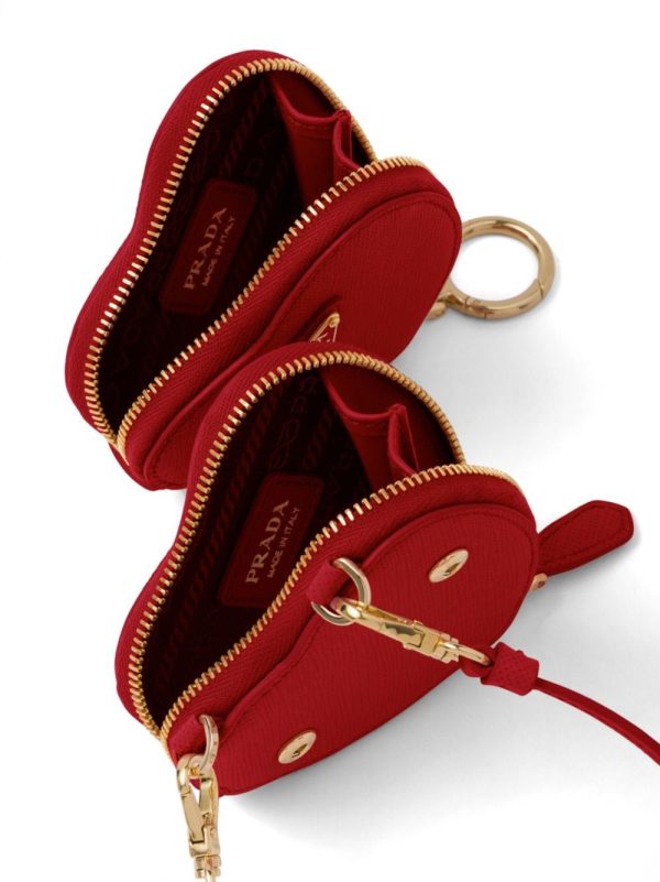 Prada Odette heart-shaped leather mini pouch - Image 2