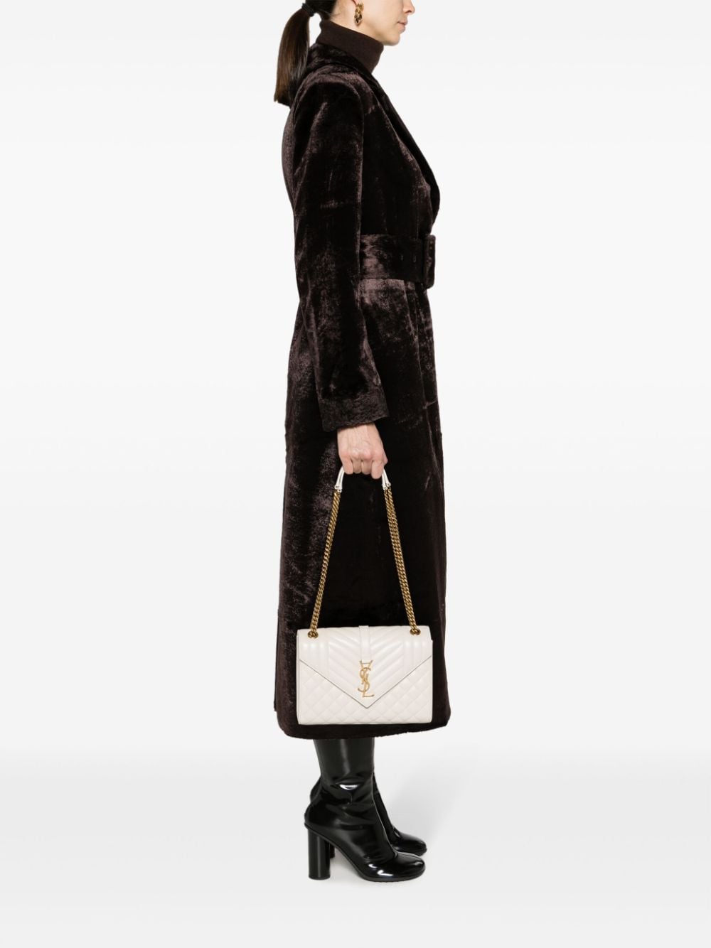 Saint Laurent medium Envelope logo-plaque quilted shoulder bag - Image 2