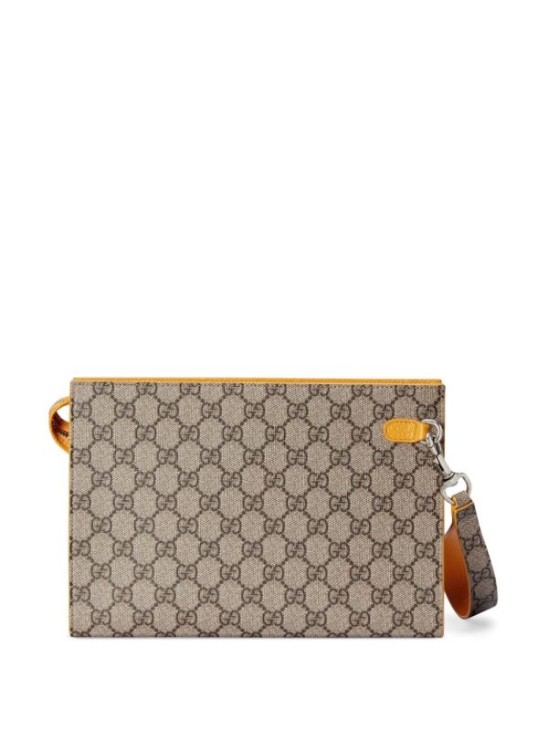 Gucci GG-canvas logo-plaque clutch bag - Image 3