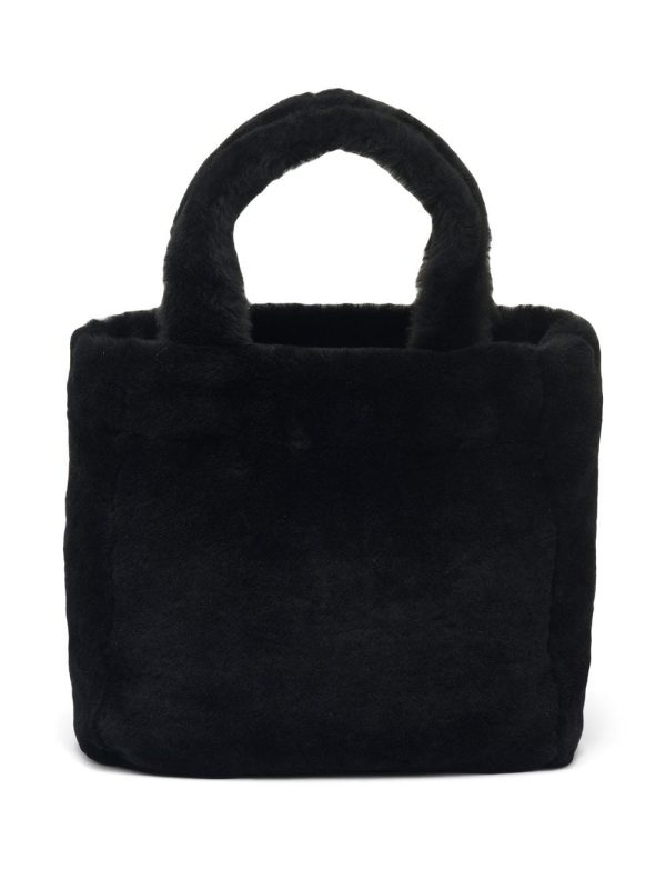 Prada logo-print shearling tote bag - Image 3