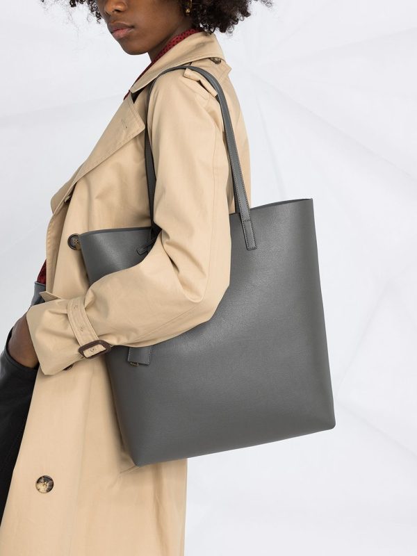 Saint Laurent logo-stamp leather tote bag - Image 3