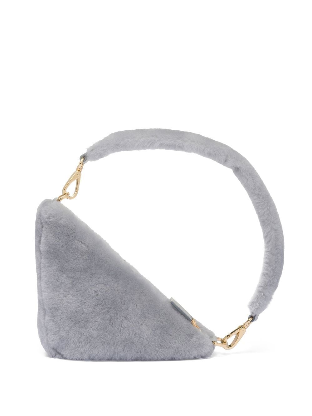 Prada mini triangle logo shearling shoulder bag - Image 3