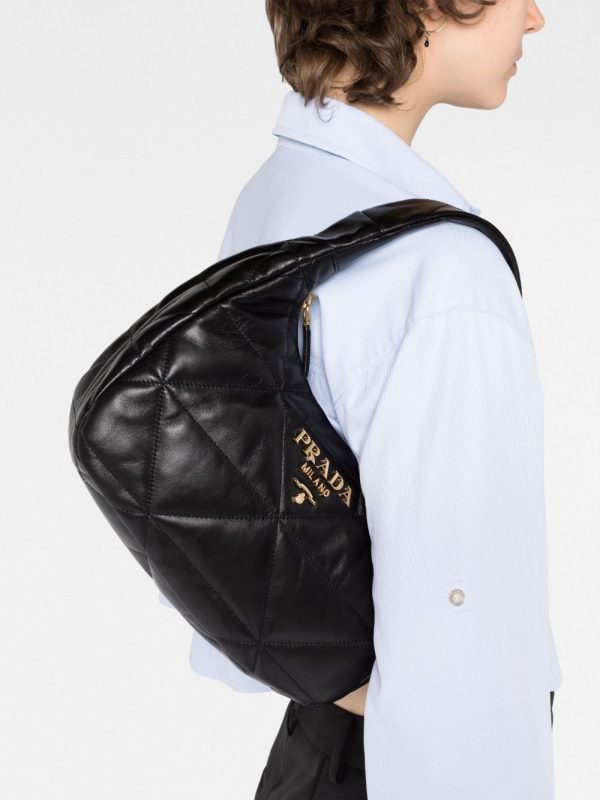 Prada logo-plaque quilted shoulder bag - Image 3