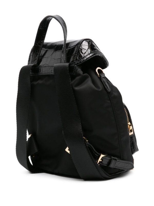 Prada logo-plaque leather backpack - Image 3