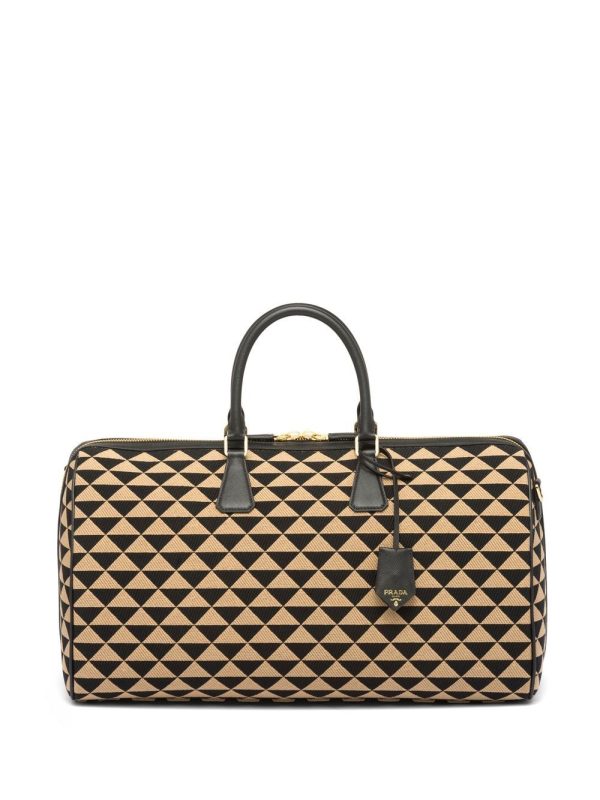 Prada Symbole embroidered fabric travel bag - Image 3