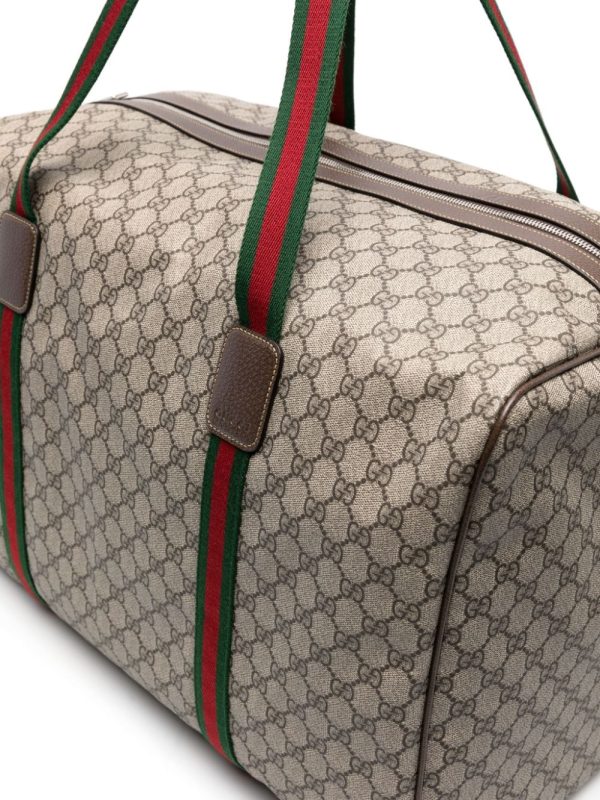 Gucci large Web-detail leather holdall - Image 3