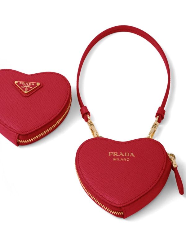 Prada Odette heart-shaped leather mini pouch - Image 3