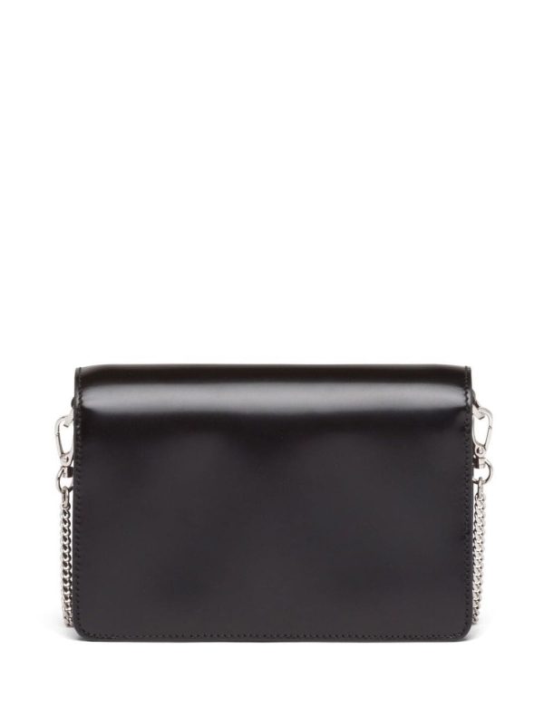 Prada Triangle-plaque brushed leather shoulder bag - Image 3