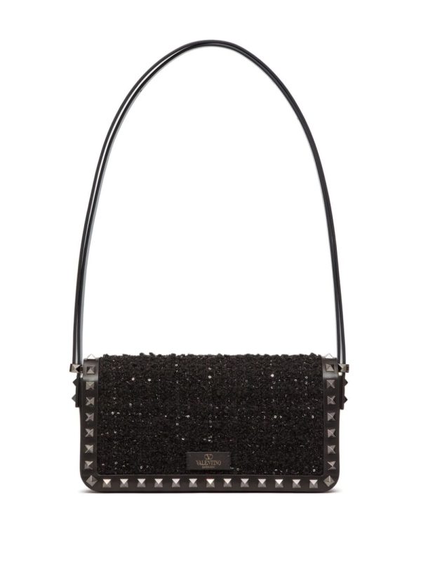Valentino Garavani Rockstud23 E/W tweed shoulder bag - Image 3
