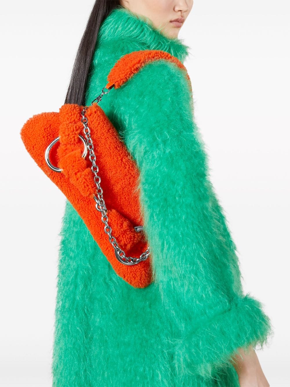 Gucci medium Horsebit Chain shearling shoulder bag - Image 3