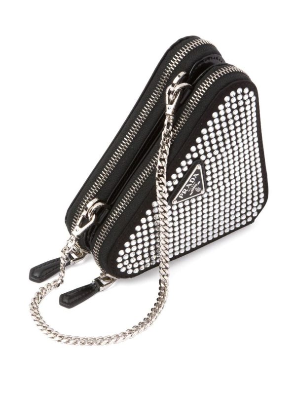 Prada mini Triangle crystal-embellished crossbody bag - Image 3