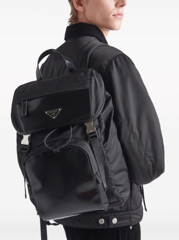 Prada triangle-logo panelled backpack - Image 3