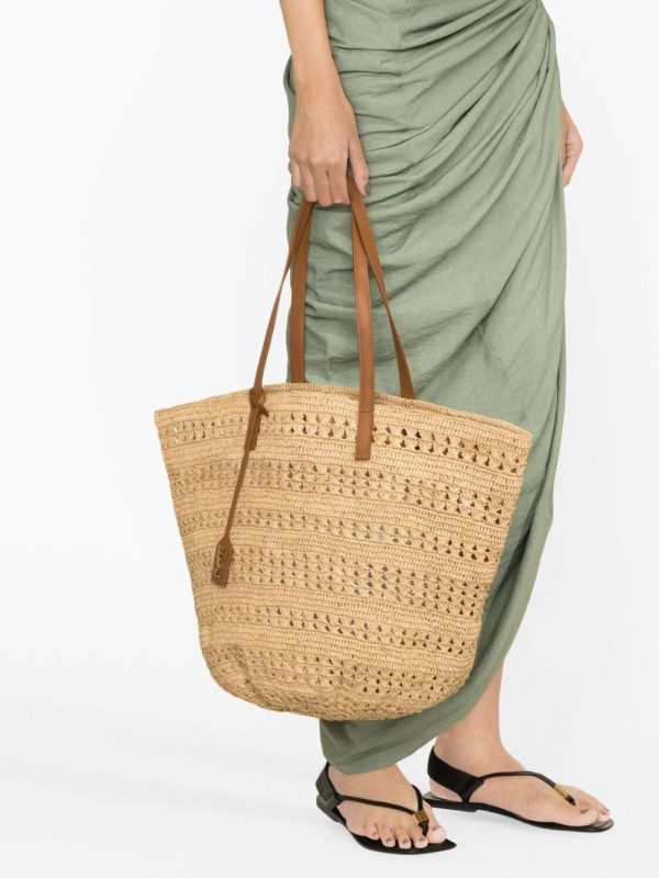 Saint Laurent interwoven raffia tote - Image 3