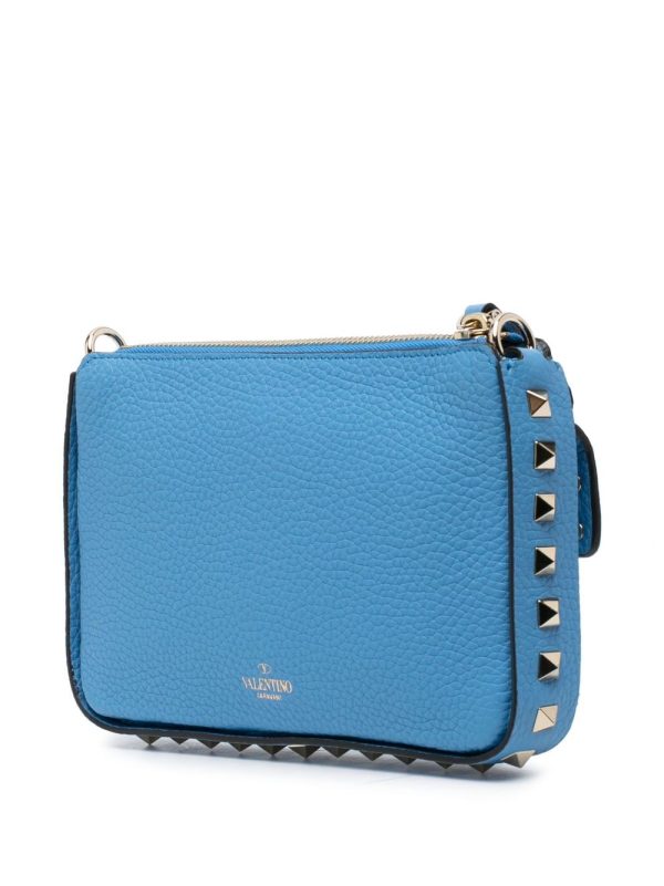 Valentino Garavani Rockstud-embellished textured-leather clutch bag - Image 3