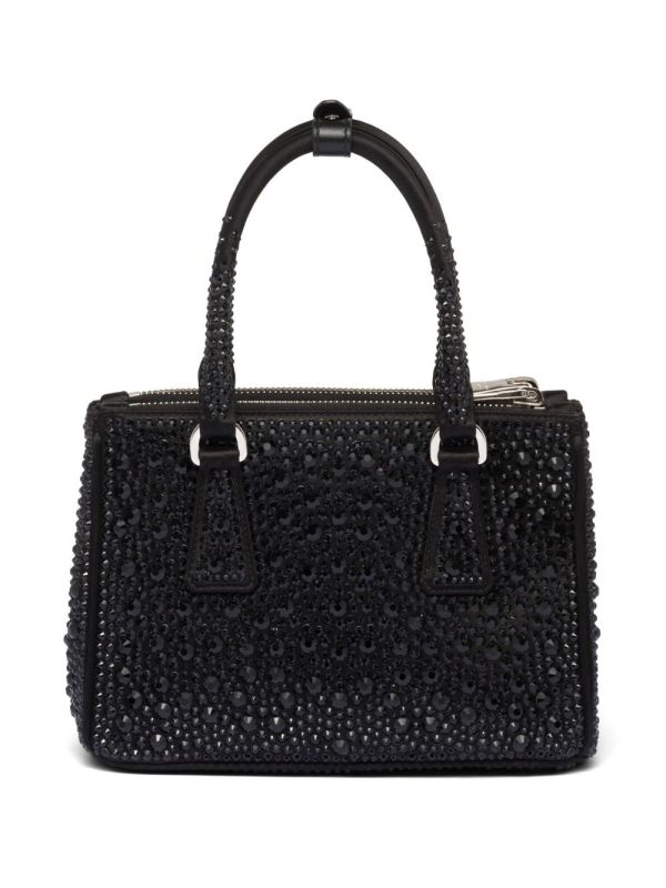 Prada Galleria crystal-embellished satin mini bag - Image 3