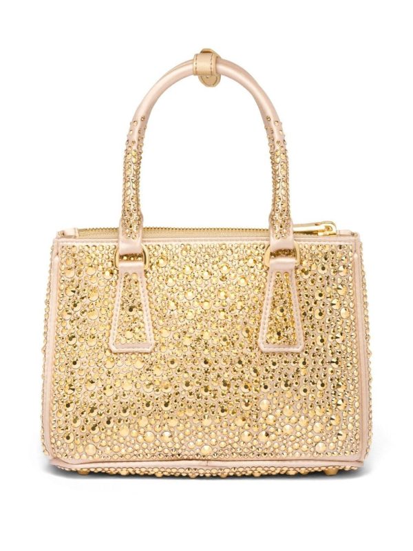 Prada Galleria crystal-embellished satin mini bag - Image 3