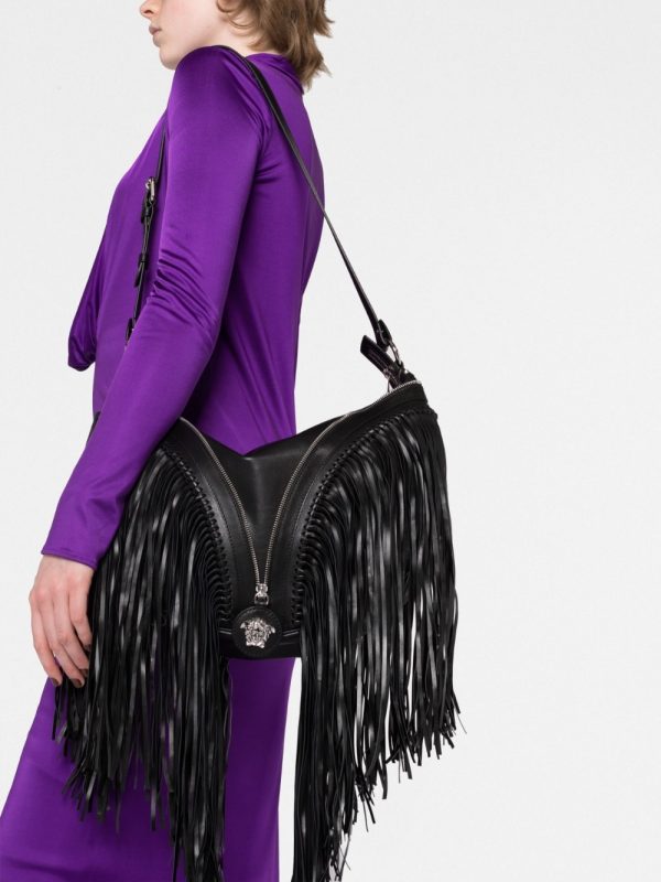 Versace Repeat fringed shoulder bag - Image 3