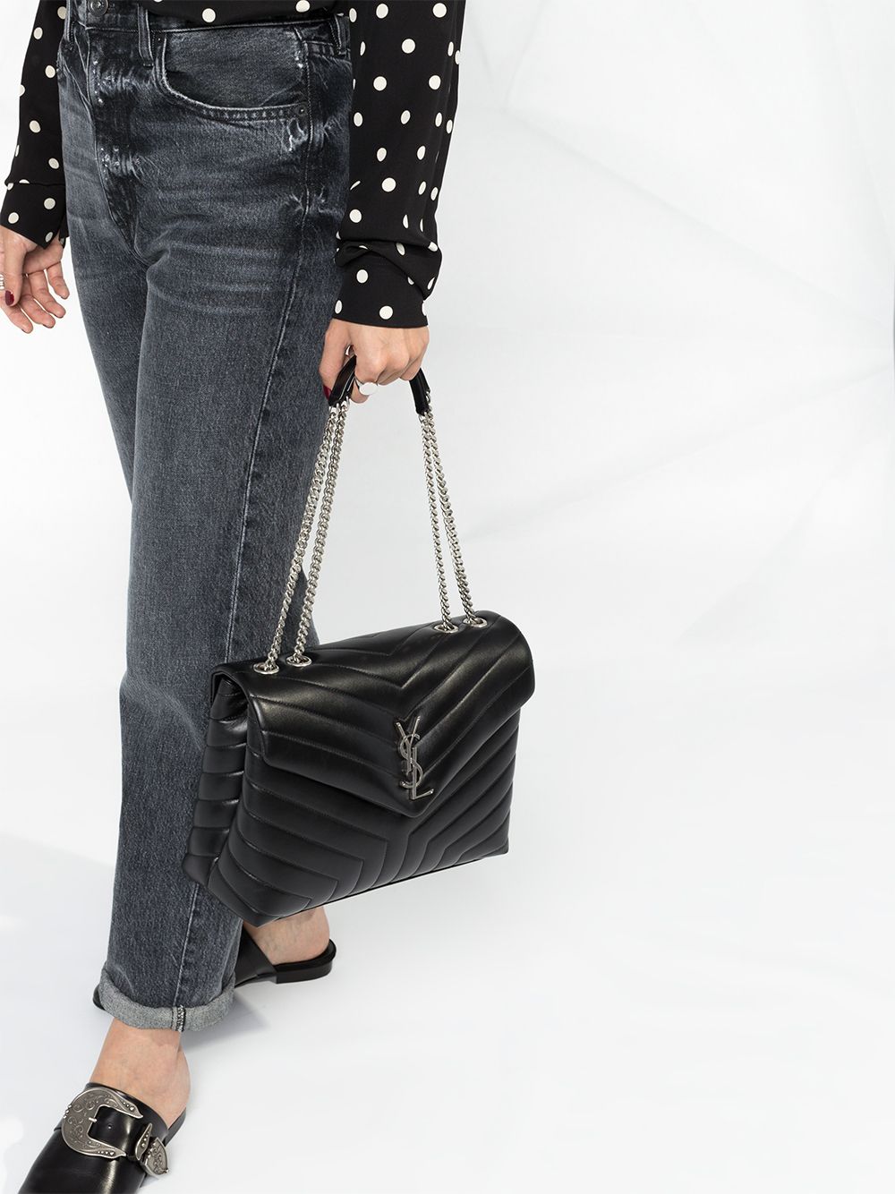 Saint Laurent medium Loulou quilted shoulder bag - Image 3
