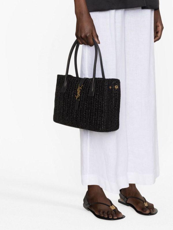 Saint Laurent Panier raffia tote bag - Image 3