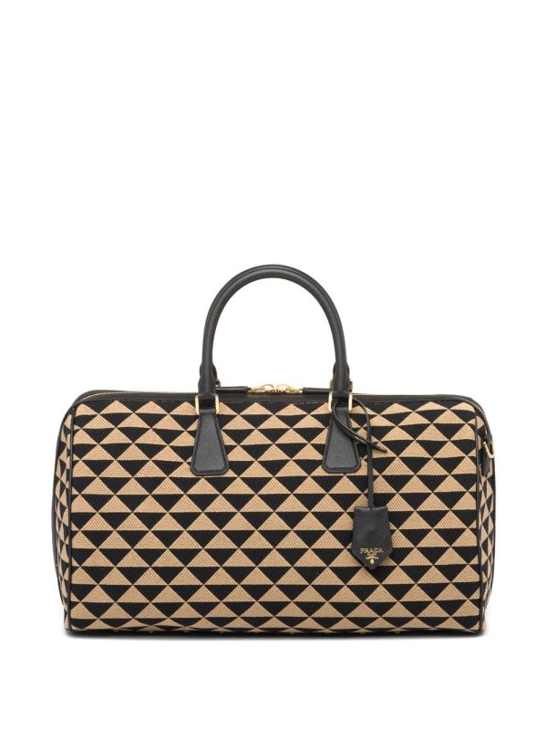 Prada Symbole embroidered fabric travel bag - Image 3