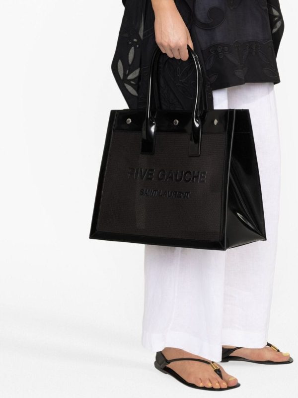 Saint Laurent Rive Gauche patent-finish tote bag - Image 3