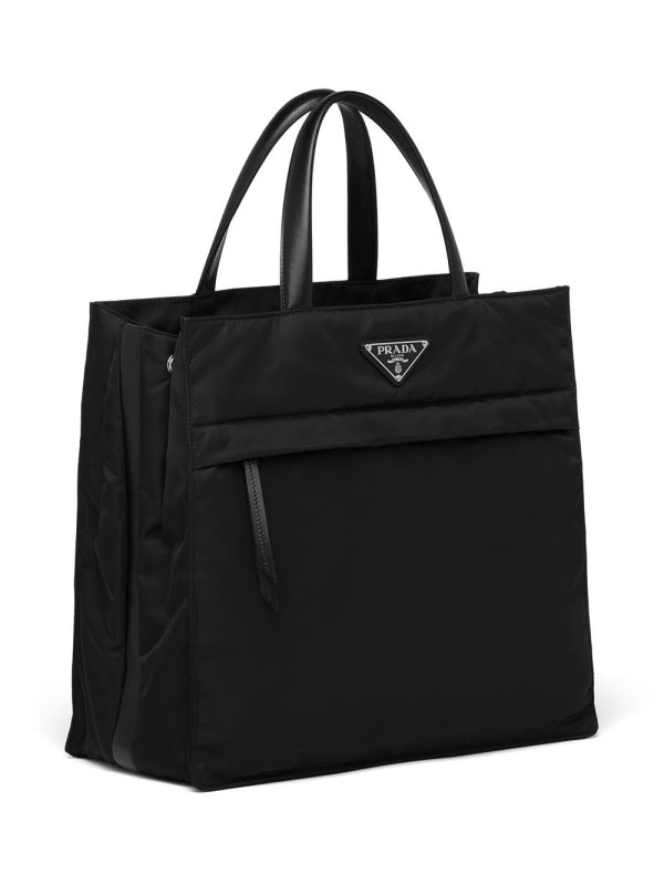 Prada Re-Nylon logo plaque tote bag - Image 3