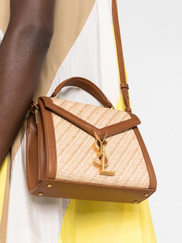 Saint Laurent mini Cassandra raffia tote bag - Image 3