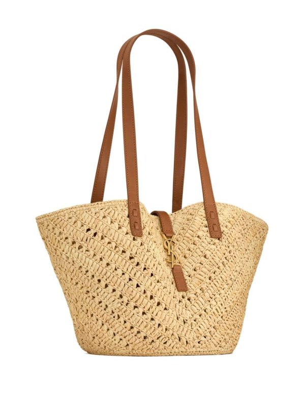 Saint Laurent medium Panier raffia tote bag - Image 3