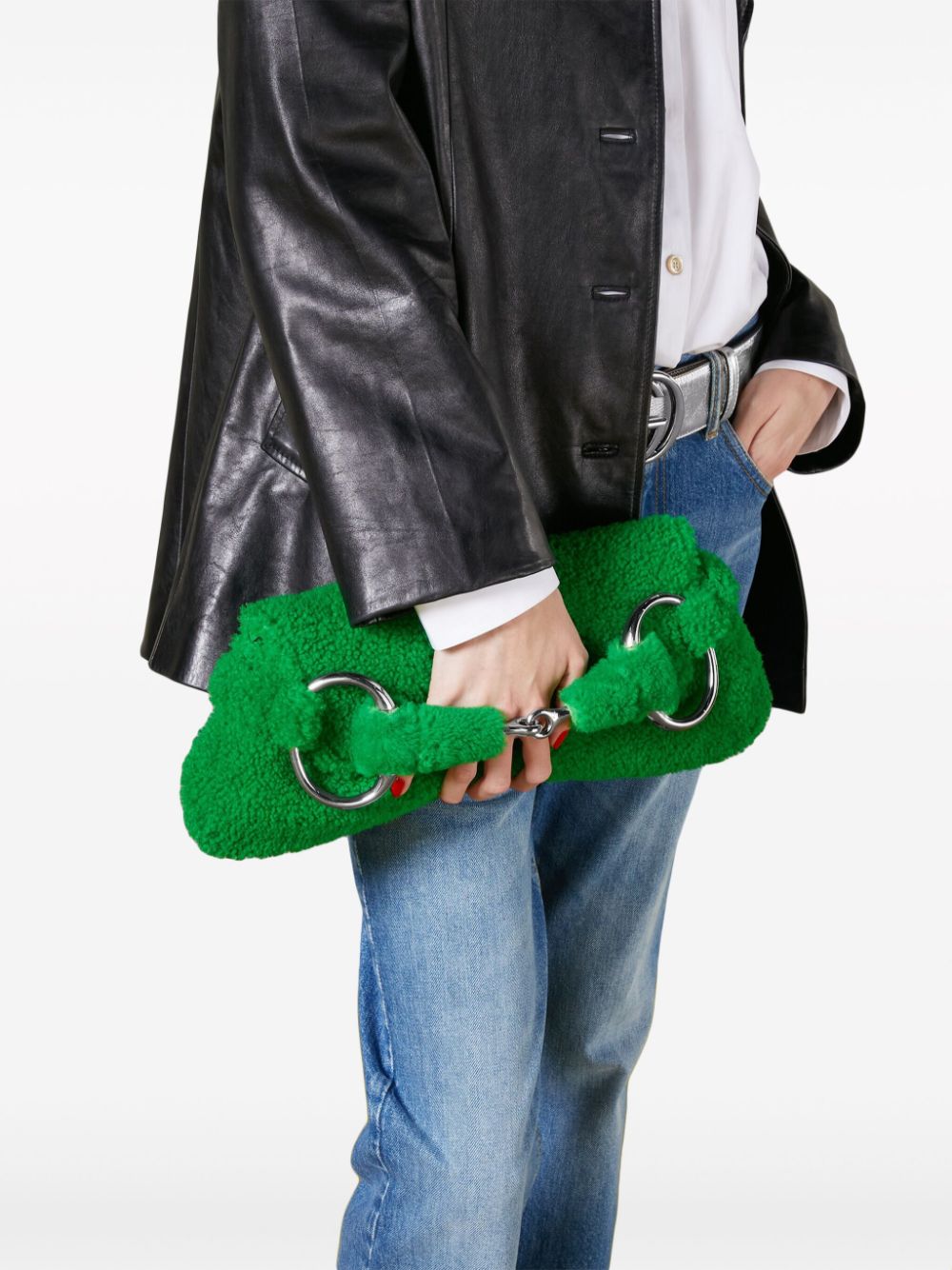 Gucci medium Horsebit shearling shoulder bag - Image 3