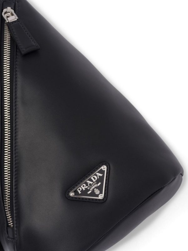 Prada logo-plaque one-shoulder backpack - Image 3