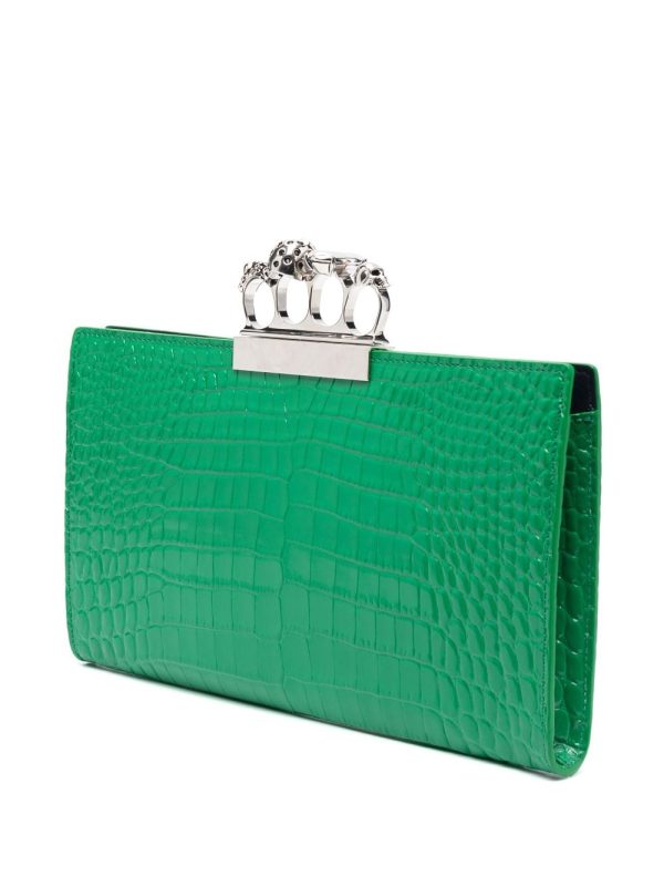 Alexander McQueen Jewelled crocodile-embossed clutch bag - Image 4