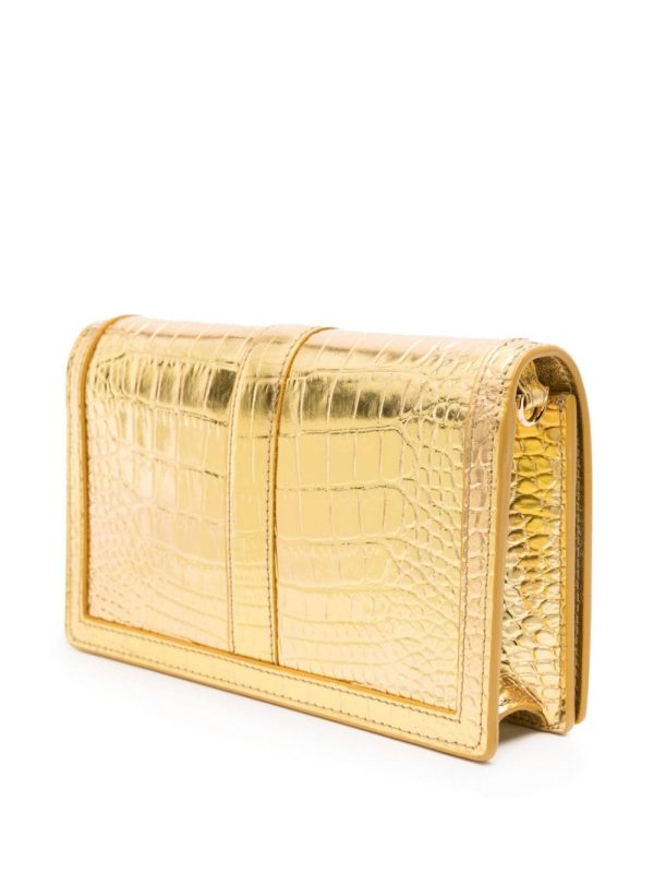 Versace crocodile-embossed metallic-leather crossbody bag - Image 4